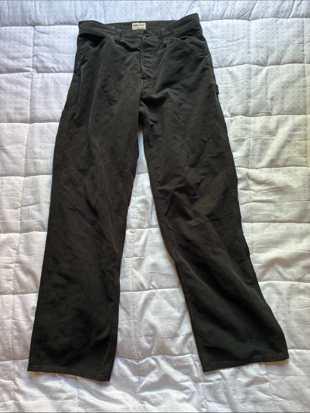 Todd Snyder Relaxed Moleskin Carpenter in Black